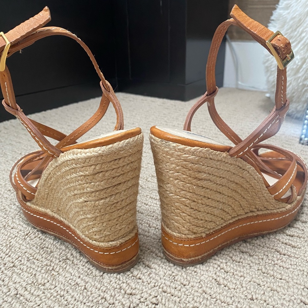 L.K. Bennett Tan leather wedges